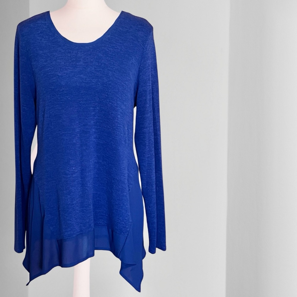 Simply Vera Royal Blue Asymmetrical Sweater